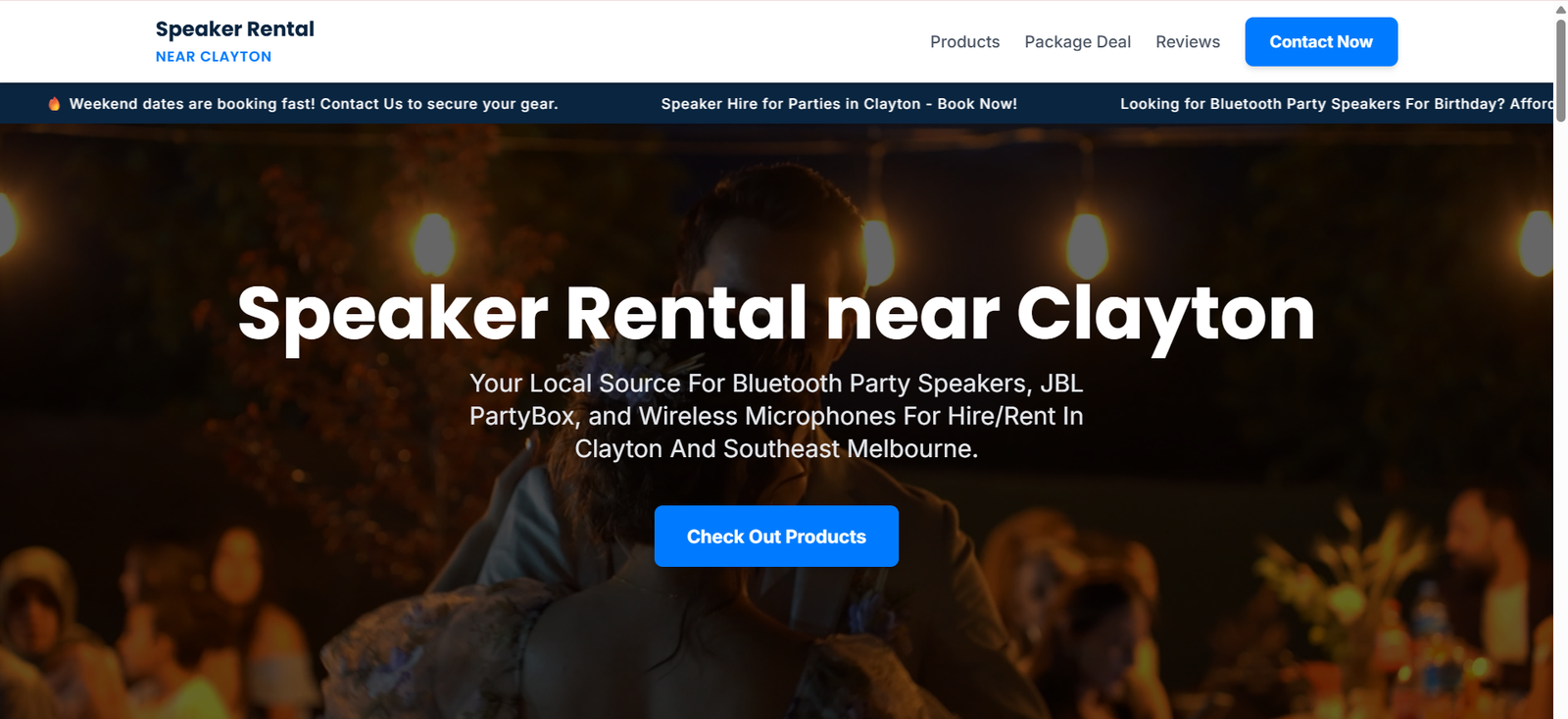 Preview of Speaker Hire Near Clayton website